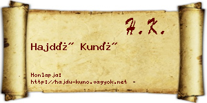 Hajdú Kunó névjegykártya