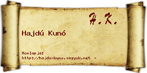 Hajdú Kunó névjegykártya